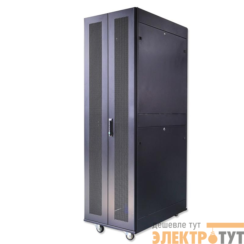 Шкаф серверный телекоммуникационный напольн. ND-SC-42U60/120-BK 19дюйм 42U 600х1200мм для распределит. и серверн. оборудования; передн. и задн. двойн. перфорир. двери ручки с замком RAL 9004 черн. Cabeus 11120c