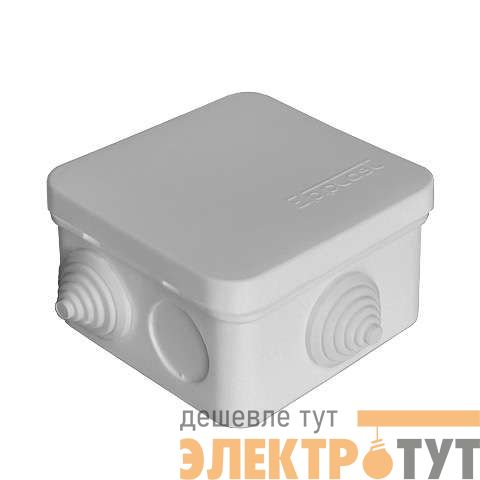 Коробка распределительная ОП 75х75х45мм IP54 6 выходов 3 гермоввода крышка защелкивающаяся сер. Epplast 220322