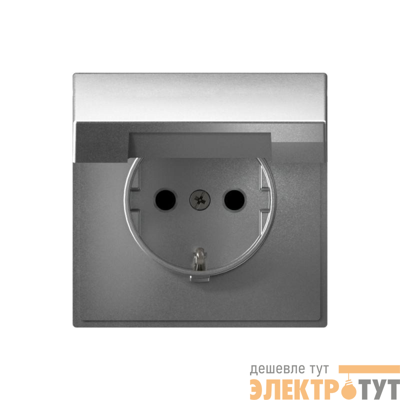 Розетка ArtGallery 16А IP20 с заземл. защ. шторки с крышкой механизм алюм. SE GAL000346
