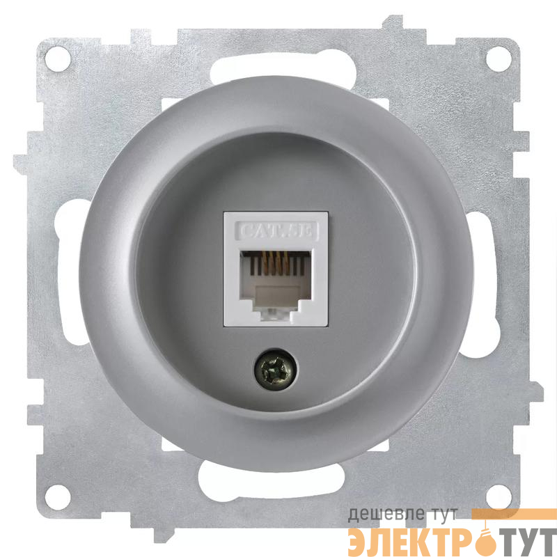 Розетка компьютерная 1-м СП Florence RJ45 кат.5E механизм сер. (1E20701302) OneKeyElectro 2172839