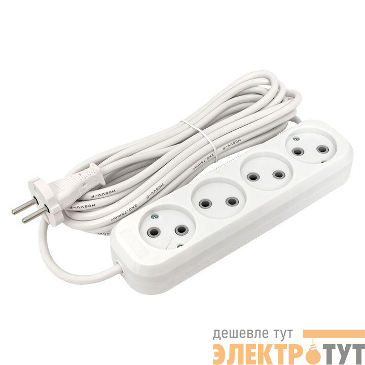 Удлинитель 4х5м без заземл. 10А "Эксперт" 2.2кВт ПВС 2х0.75 PROxima EKF UBA10-275-4-05