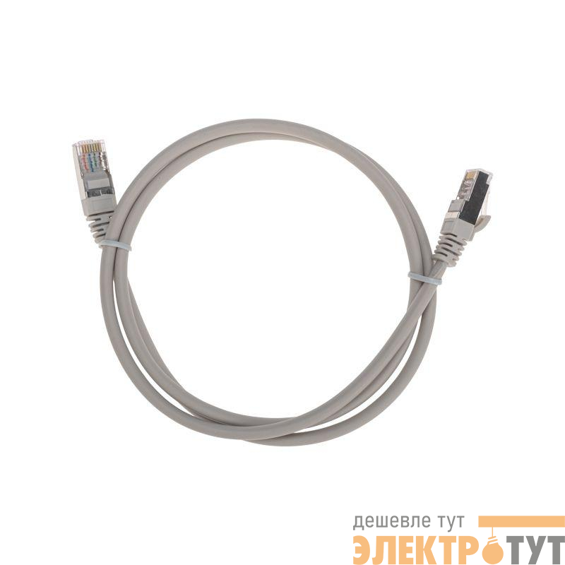 Патч-корд F/UTP кат.5e RJ45-RJ45 26AWG LSZH 1м сер. Rexant 02-0110-1