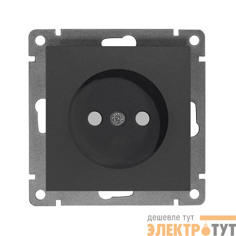 Розетка 1-м СП Афина 16А IP20 без заземл. защ. шторки механизм графит Universal A0047-Gr