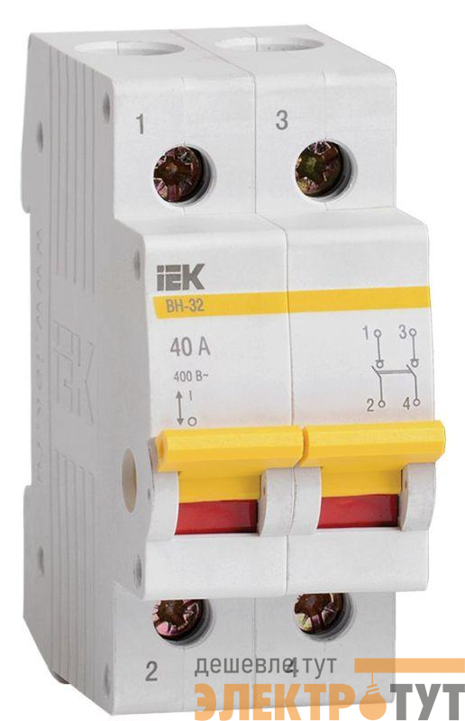 Выключатель нагрузки (мини-рубильник) 2п 40А ВН-32 KARAT IEK MNV10-2-040