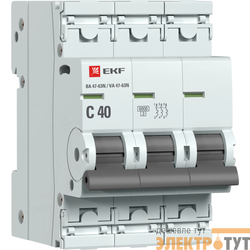 Выключатель автоматический 3п C 40А 6кА ВА 47-63N PROxima EKF M636340C