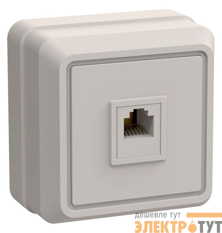 Розетка телефонная 1-м ОП Октава РТ20-ОКм IP20 крем. GENERICA ETO10-K33-DC