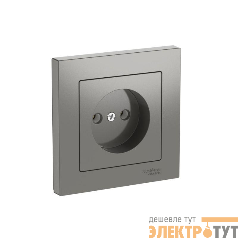 Розетка AtlasDesign 16А без заземл. быстрозажим. клем. в сборе сталь SE ATN000940S