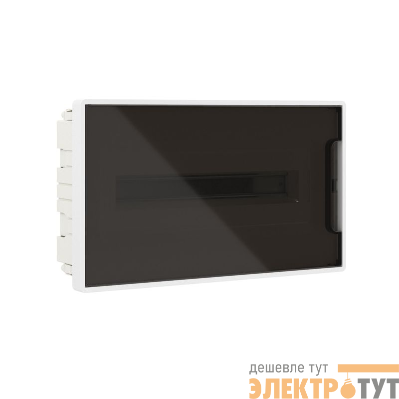Щиток встраиваемый Фрейм (FRAME) ЩРв-п-18 18мод с тонированной дверцей с 2 шинами PEN на 8 и 10 отверст. бел. DKC F18B1WD
