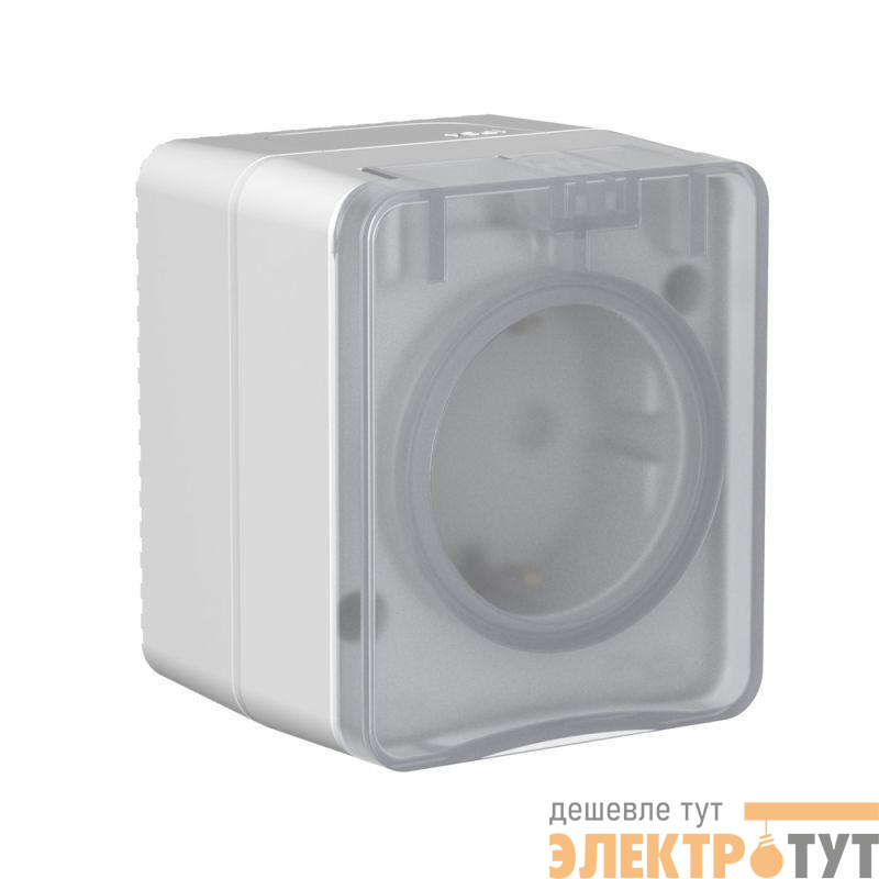 Розетка 1-м ОП AtlasDesign PROFI 16А IP54 250В заземл. защ. шторки сер. SE ATN543045