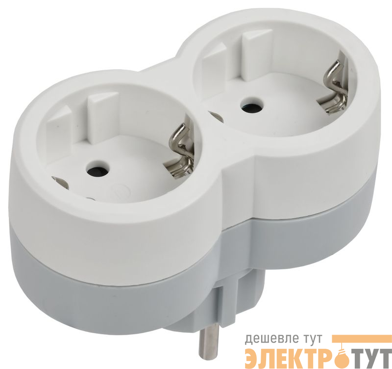 Блок розеток 2-м 16А Элиум 2х2P+E вертикал. подкл. с кронштейном для крепл. к стене бел. IEK 050655