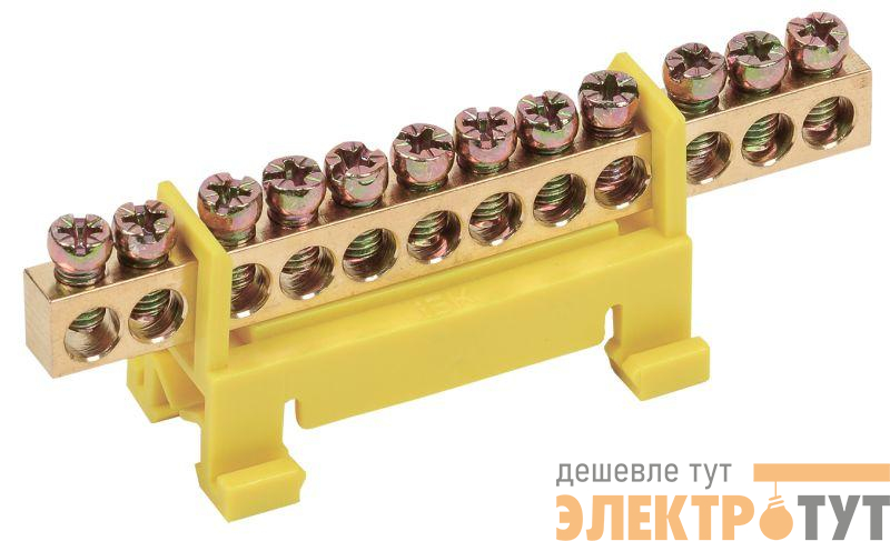 Шина PE "земля" на DIN-изол. "Стойка" ШНИ 6х9-12-С-Ж IEK YNN10-69-12P-K05