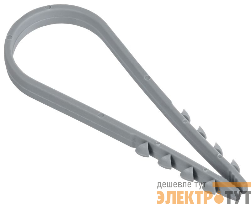 Дюбель-хомут 19х25мм для круглого кабеля нейлон сер. (уп.100шт) GENERICA UDH13-19-25-100-K03-G