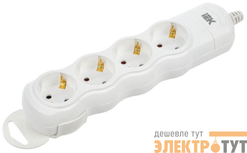 Колодка удлинителя 4-мест. с заземл. РПр04 IEK WYP10-D-KP-16-04-ZS-K01