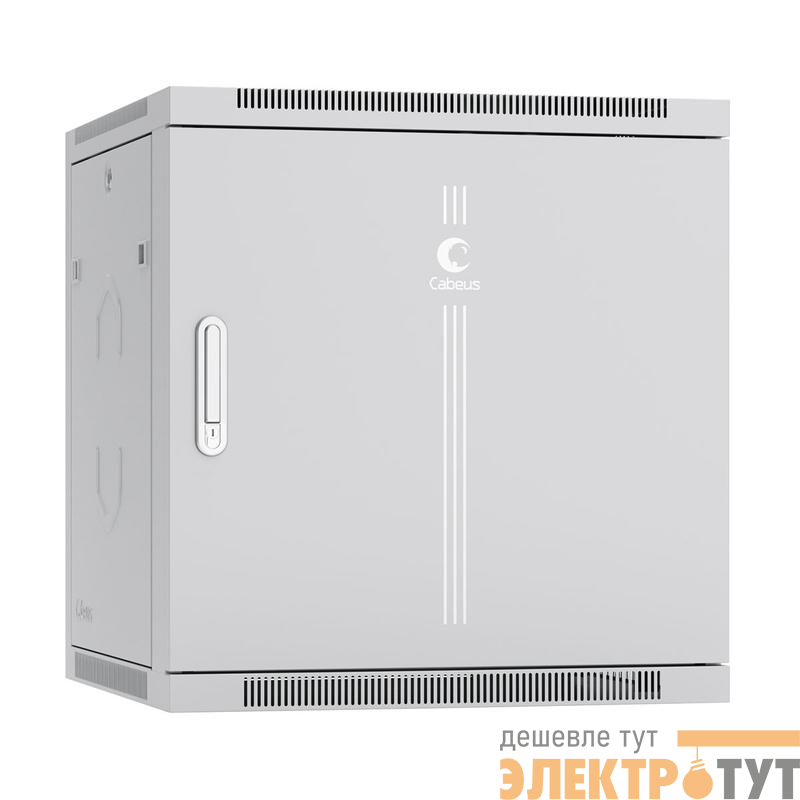 Шкаф телекоммуникационный настенный разобранный SH-05F-12U60/60m-R 19дюйм 12U 600х600х635мм дверь метал. сер. (RAL 7035) Cabeus 10737c