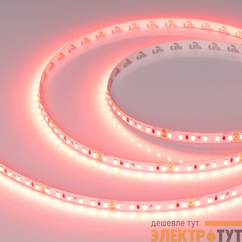 Лента светодиодная RT-A120-8mm 24V Scarlet 9.6Вт/м IP20 2835 (уп.5м) Arlight 043383