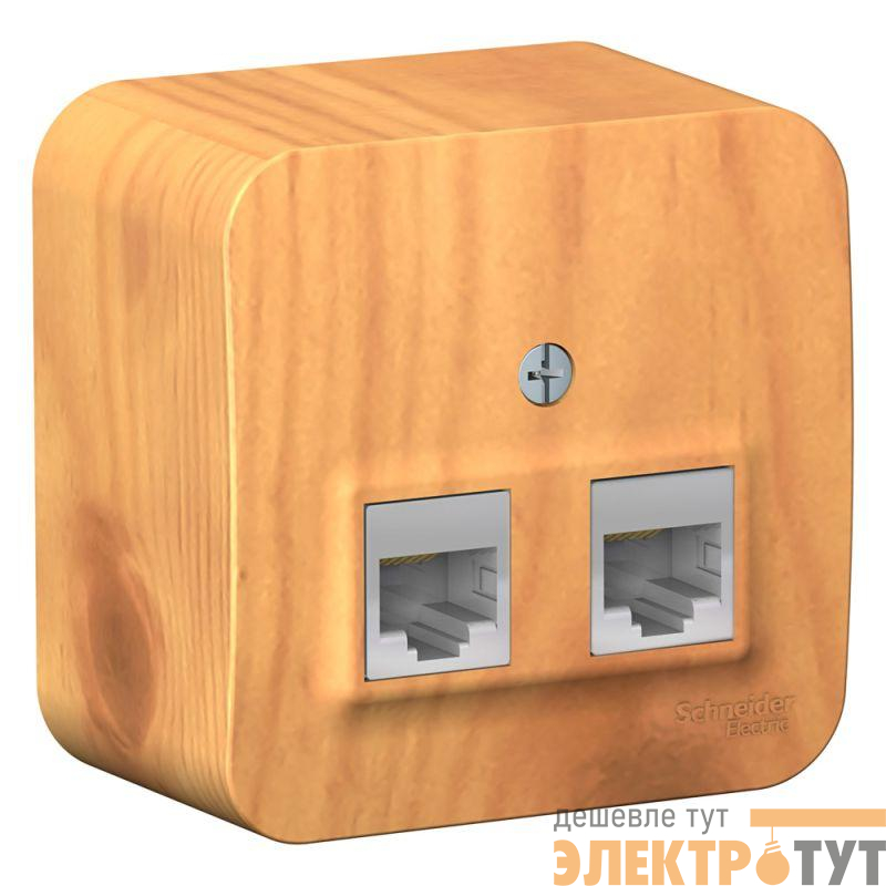 Розетка компьютерная 2-м ОП Blanca RJ45 кат.5E с изолир. пластиной ясень SE BLNIA045455
