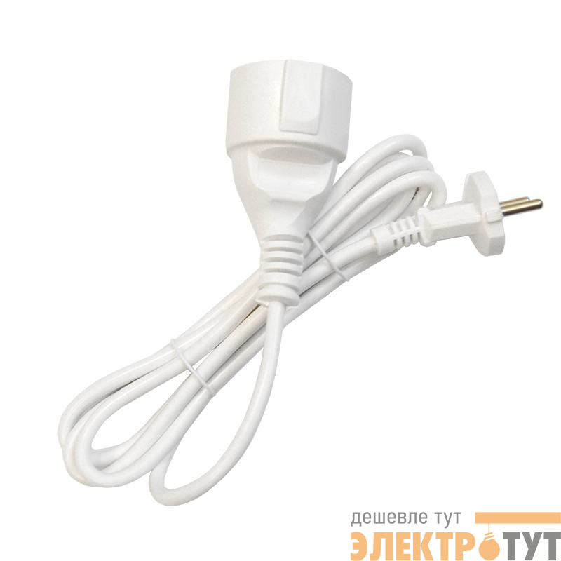 Удлинитель-шнур 1х2м без заземл. 10А IP20 ПВС 2х1 бел. DOMTOK 2335
