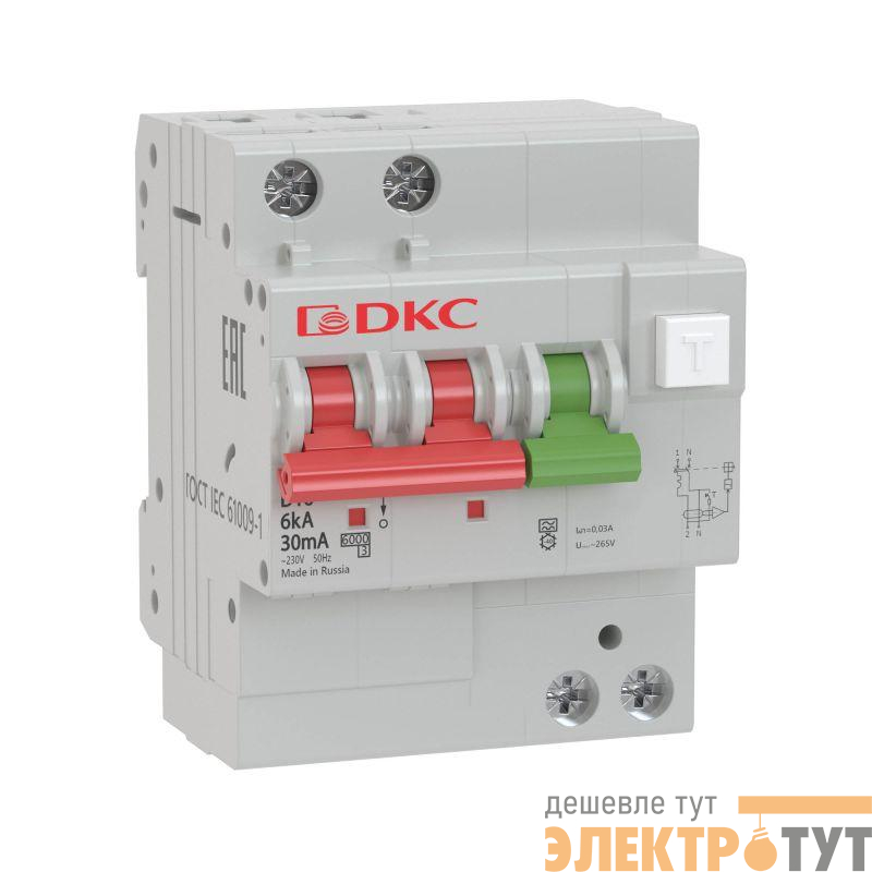 Выключатель автоматический дифференциального тока 2п (1P+N) C 20А 30мА тип A 6кА MDV63 YON MDV63-22C20-A