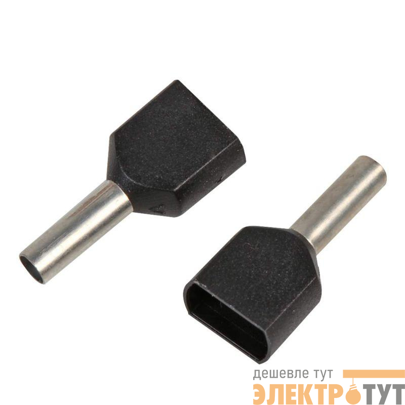 Наконечник-гильза двойная с изолир.фланцем 1.5кв.мм (НШВИ2) черн. DKC IFD2-1.5-8BK