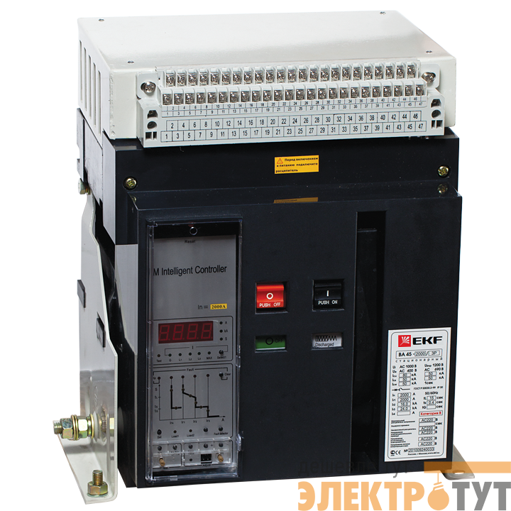 Выключатель автоматический 3п+N 2000/2000А 50кА ВА-45 PROxima стац. EKF mccb45-2000-2000-4P