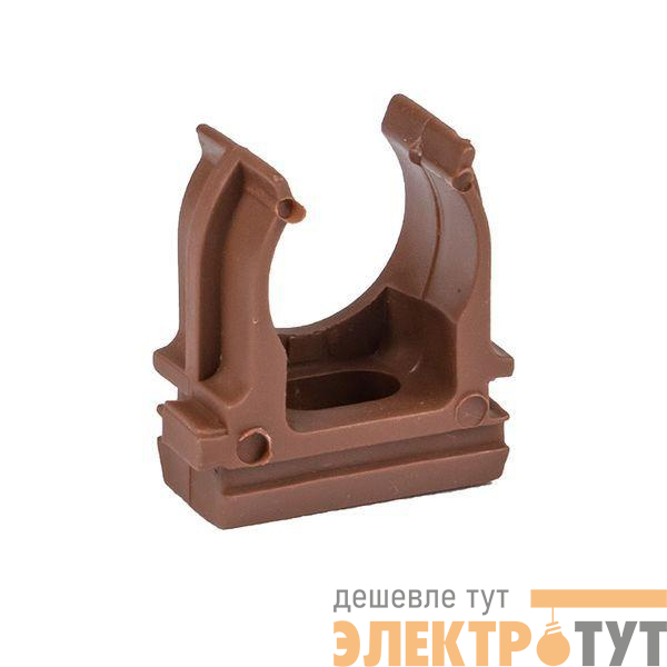 Держатель для труб (клипса) d25мм темн. дерево (уп.10шт) Plast EKF derj-z-25d