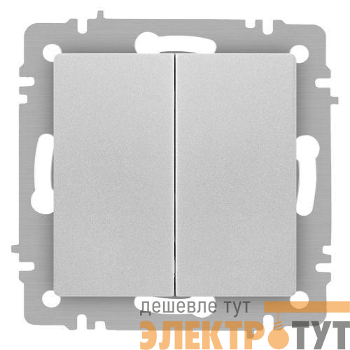 Выключатель 2-кл. СП Accent 6-104-03 10А IP20 250В AL/CU алюм. Intro Б0063484