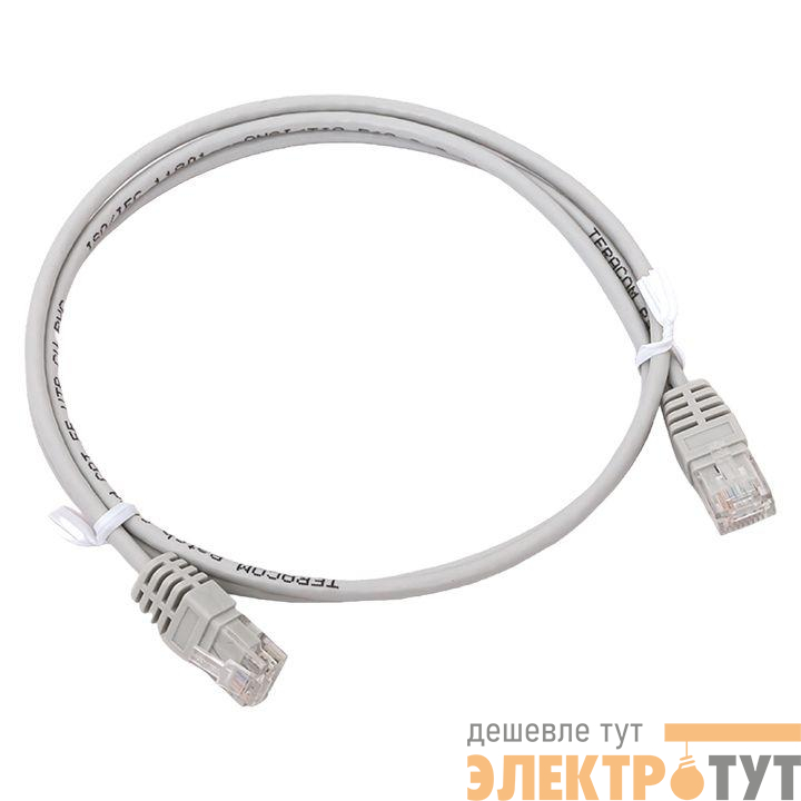 Патч-корд кат.5E UTP неэкранир. PVC 1Гбит/с 1м сер. TERACOM EKF TRC-5EUTP-PVC-1M-GY