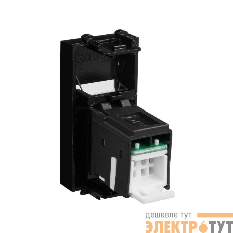 Розетка компьютерная 1мод. Avanti "Черный квадрат" RJ-45 модульная кат.6А DKC 4402371