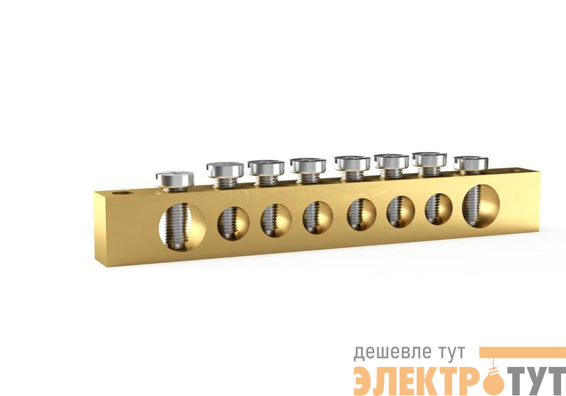 Шина PEN "земля-ноль" 6х9мм 8 отвер. латунь TOKOV ELECTRIC TKE-BSB-69-8-N/PEN