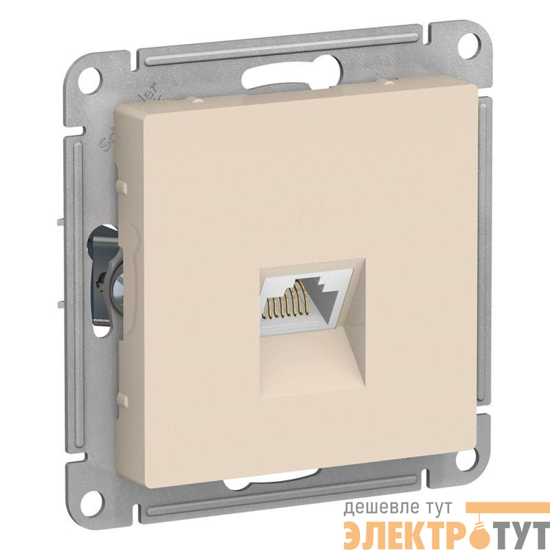 Розетка компьютерная 1-м AtlasDesign RJ45 кат.5E механизм беж. SE ATN000283
