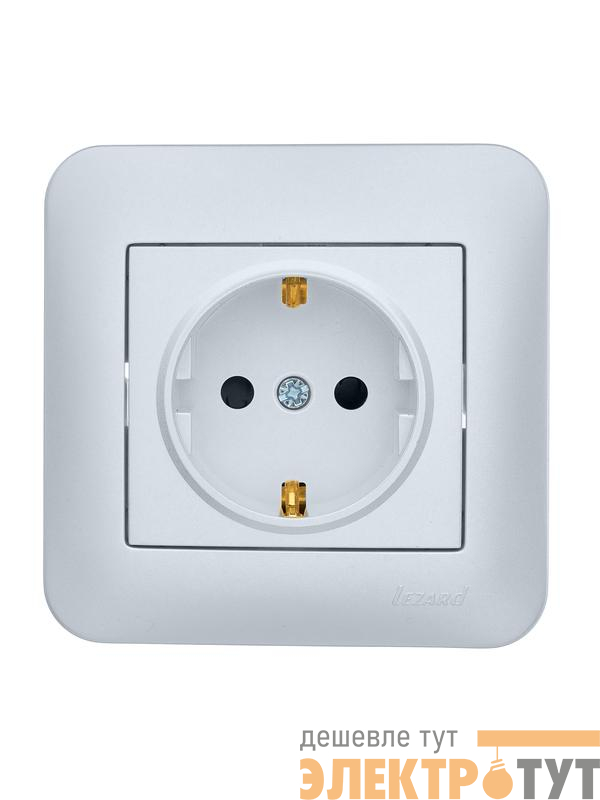 Розетка 1-м СП ASTI 16А IP20 с заземл. защ. шторки термопласт в сборе жемчуж./бел. перламутр. LEZARD 7081-3030-124B