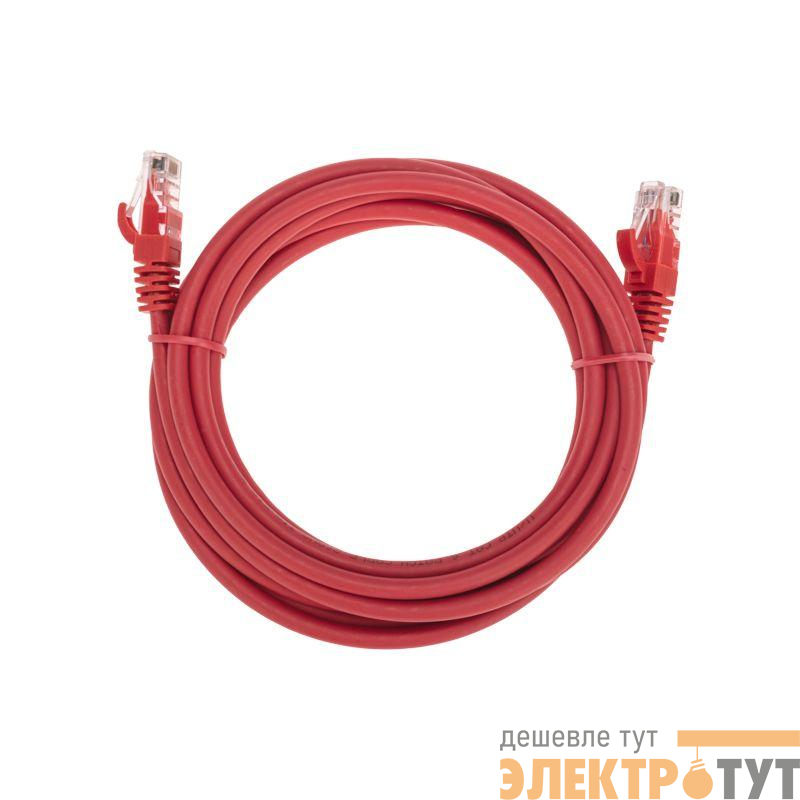 Патч-корд U/UTP CAT 6 RJ45-RJ45 26AWG LSZH красн. 3м Rexant 02-0293-3