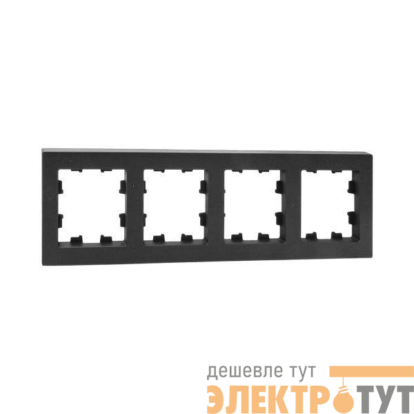 Рамка 4-м Эпика пластик черн. EKF UP1-FPB-04