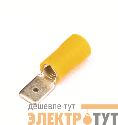 Наконечник изол. "вилка" 2.5-6кв.мм А=6.3х0.8мм желт. (уп.50шт) DKC 2C22P