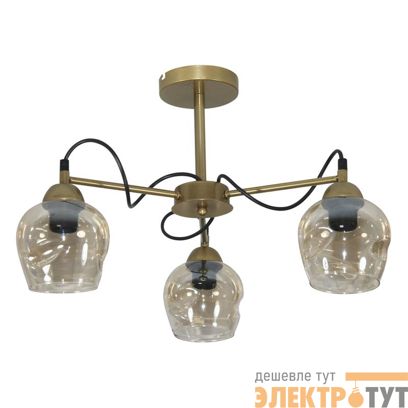 Светильник "Мирра" 131 (плафон 8268) НСБ 01-3х60-228 Е27 (ИМ) потолочный зол. Элетех 1005405270