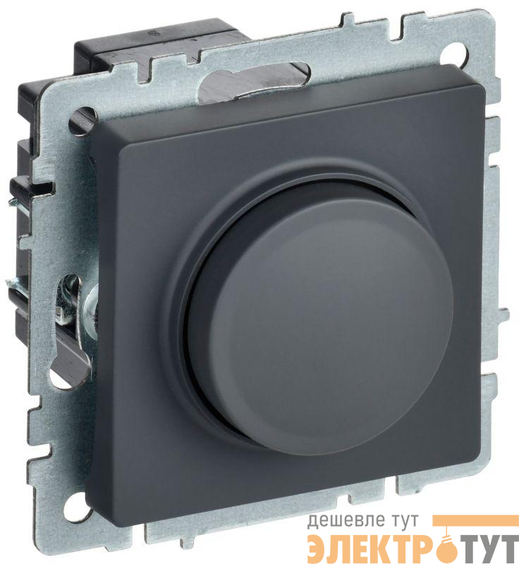 Светорегулятор СП BRITE пов-наж. 600Вт СС10-1-0-БрГ механизм графит IEK BR-D20-0600-K53