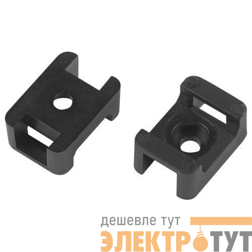 Площадка под хомуты 22х16мм с монтажным отверст. М4 NO-225-314 черн. (уп.10шт) Эра Б0066712