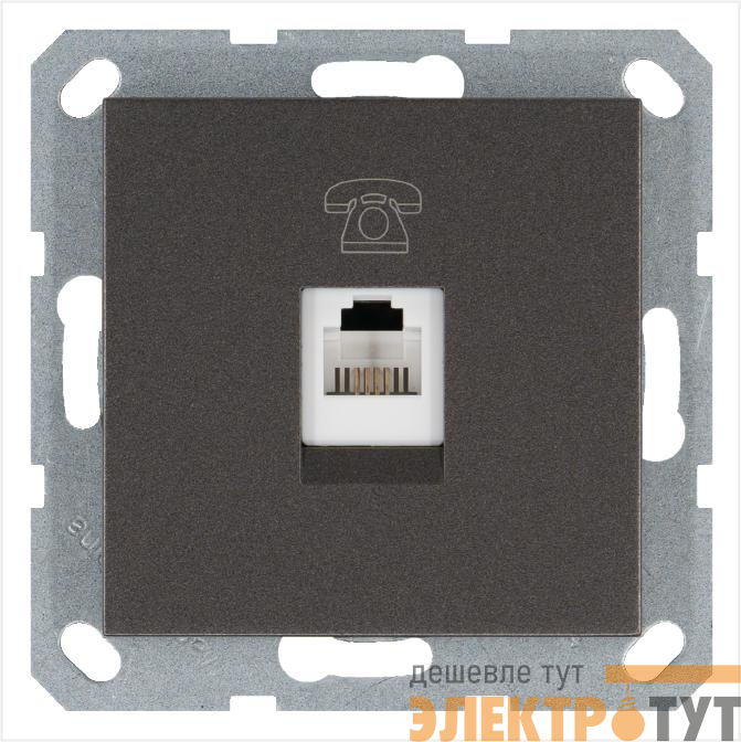 Розетка телефонная 1-м RJ11 механизм мокко JasmartG6101Z
