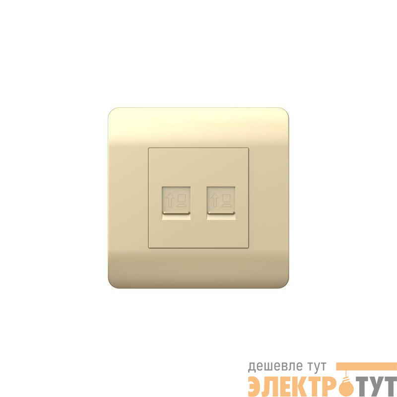 Розетка компьютерная 2-м NEW3-E RJ45 шампань CHINT 431455