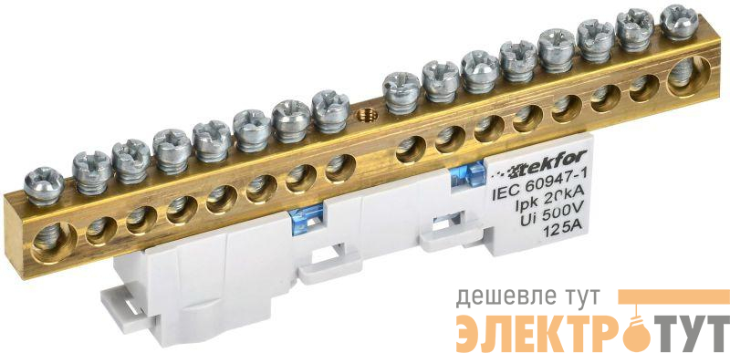 Шина нулевая N изол. на универс. держ. 8х12-16-С TEKFOR IEK TF-NN20-16-KL-K07