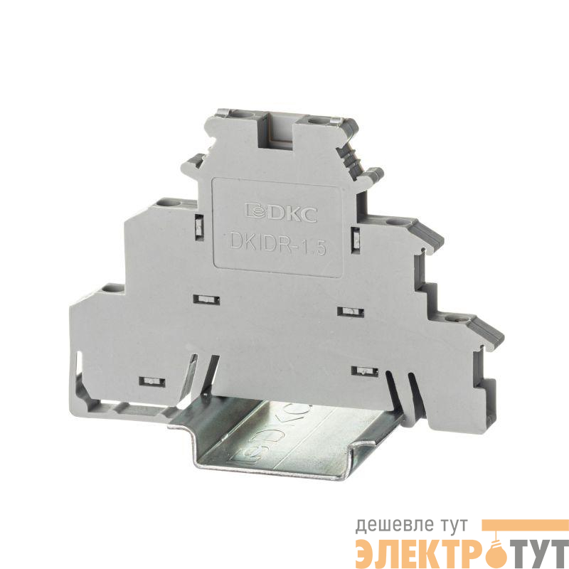 Клемма трехуровневая винтовой зажим 6 точек подключения 2.5кв.мм сер. DKC DKIDR-1.5
