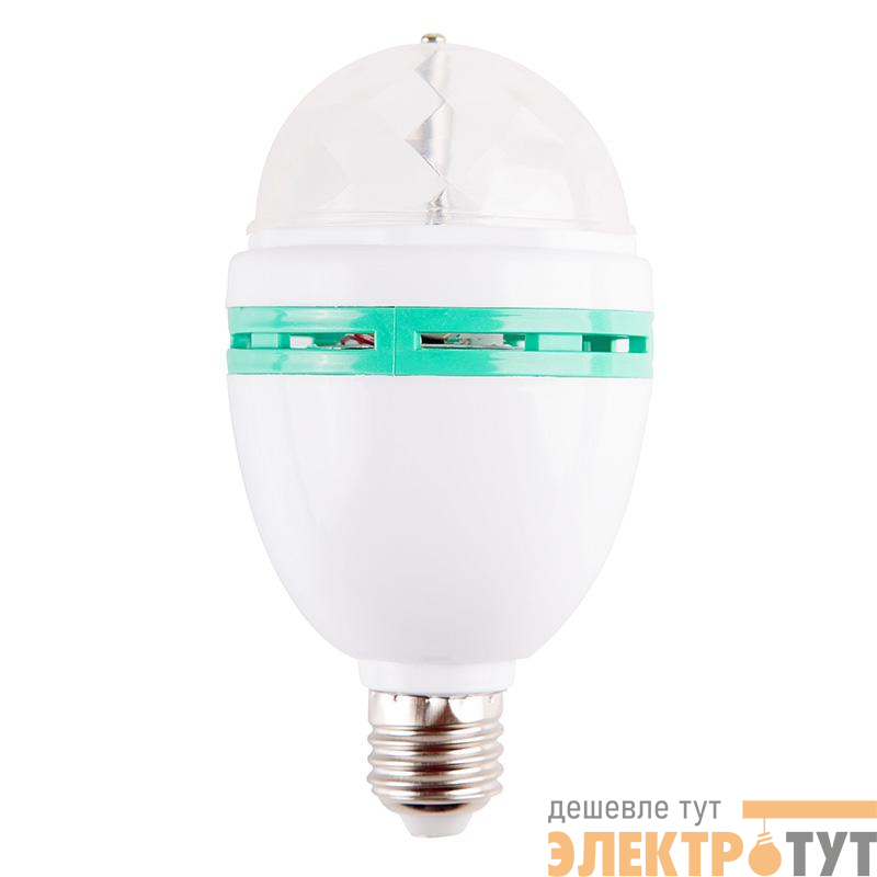 Лампа светодиодная "Диско" 3LED RGB 6Вт E27 220В 80х80х195мм NEON-NIGHT 601-253