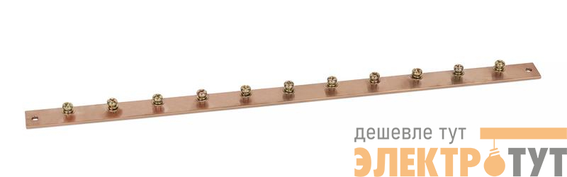 Шина заземления медная CGB-IN-1U-11-19 11 точек подключения 19дюйм Cabeus 11142c