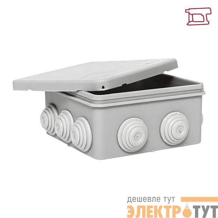 Коробка распределительная КМР-030-014 100х100х50 IP55 с крышкой для прямого монтажа 10 мембранных вводов сер. EKF plc-kmr-030-014