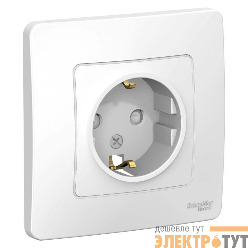 Розетка 1-м СП Blanca 16А IP20 250В с заземл. защ. шторки бел. SE BLNRS001111