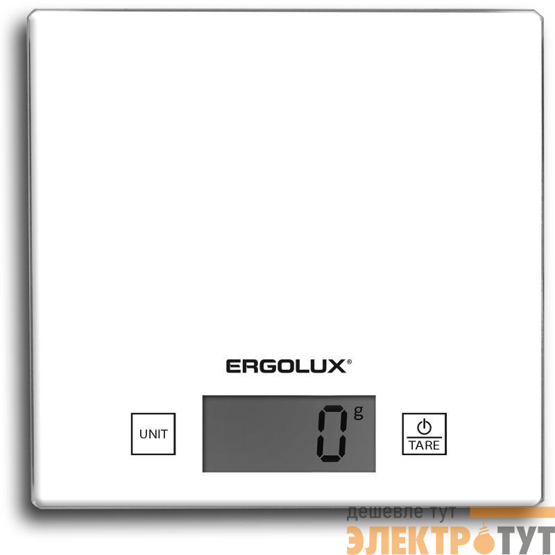 Весы кухонные ELX-SK01-С01 до 5кг 150х150мм бел. Ergolux 13599