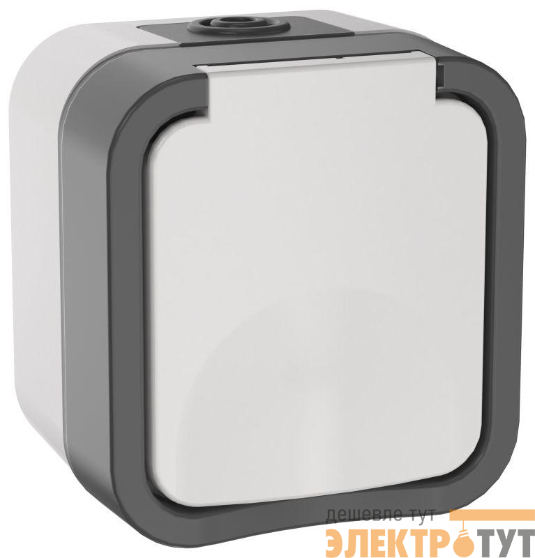 Розетка 1-м ОП TORS 16А IP55 TS220 с заземл. с крышкой бел. IEK TS-R16-16-55-K41