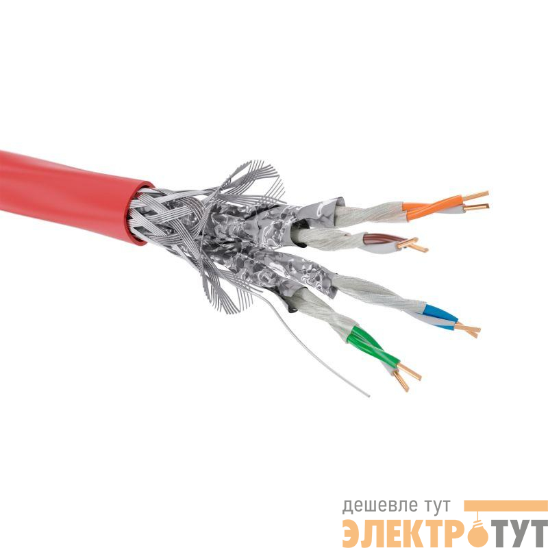 Кабель CAT 6A S/FTP нг(А)-FRHF бухта 500м красн. DKC RN6ASFA04RD