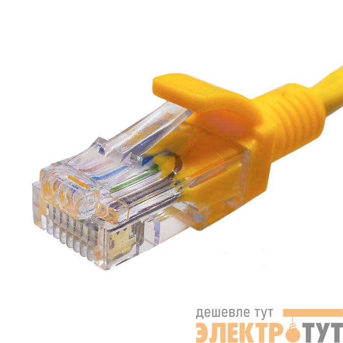Патч-корд UTP 5e 4х2 26AWG (7х0.16мм) Cu LSZH 5м желт. SUPRLAN 10-0165