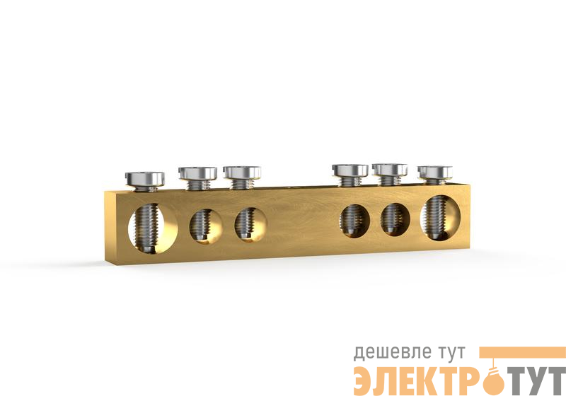Шина PEN "земля-ноль" 6х9мм 6 отвер. латунь TOKOV ELECTRIC TKE-BCB-69-6-N/PEN